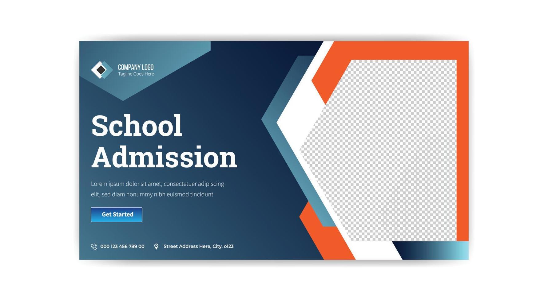 school admission thumbnail banner design vector