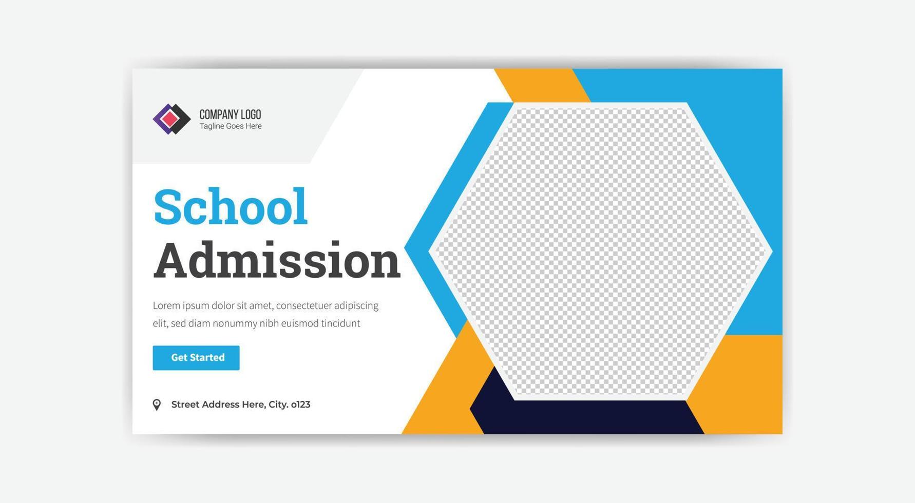 school admission thumbnail banner design vector