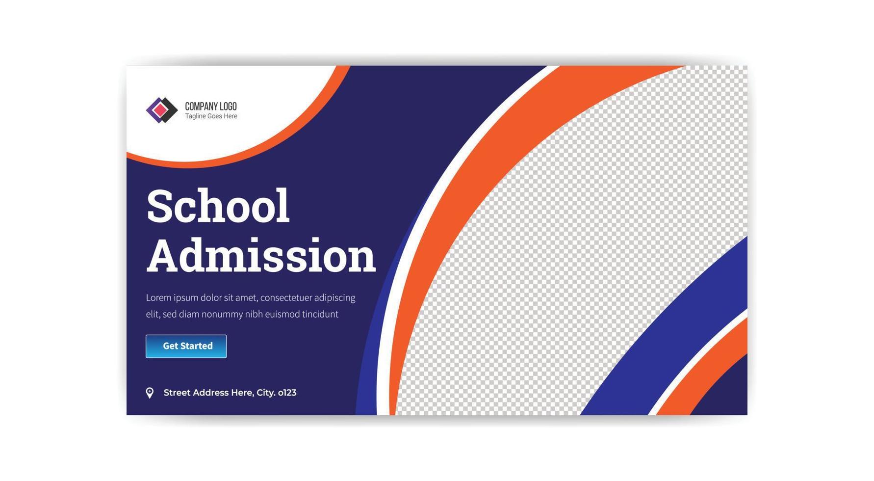 school admission thumbnail banner design vector