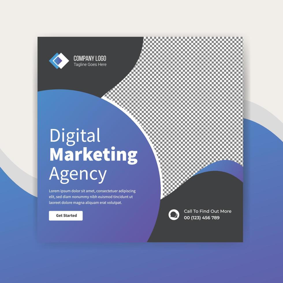 digital marketing social media post template design vector