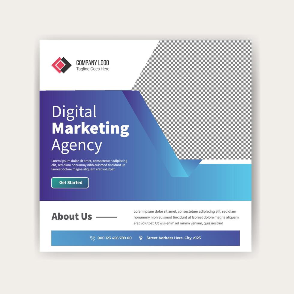 digital marketing social media post template design vector