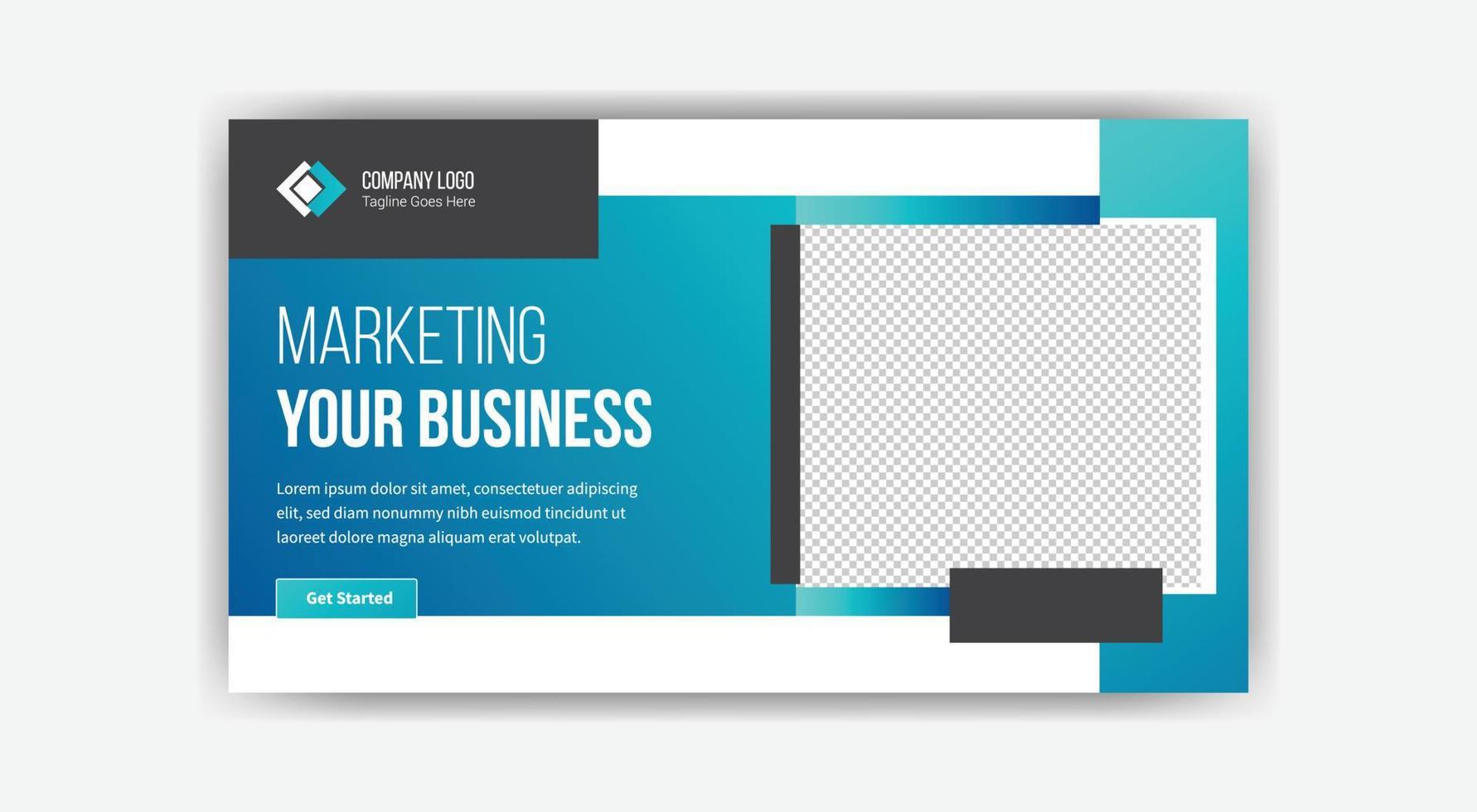 marketing your business thumbnail banner design vector