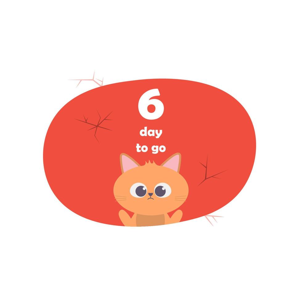 6 day Left Badges and Stickers. Number of day left. vector