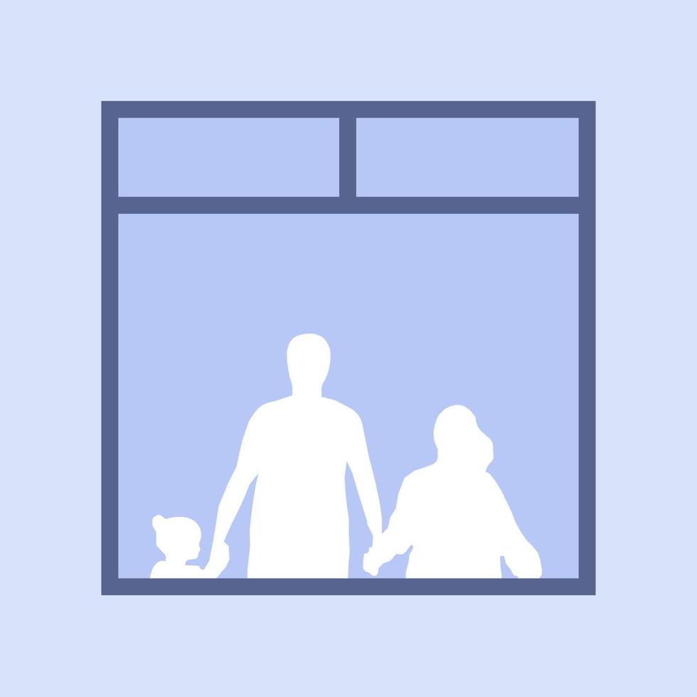 I stay at home awareness social media campaign and coronavirus prevention. Family staying together. vector