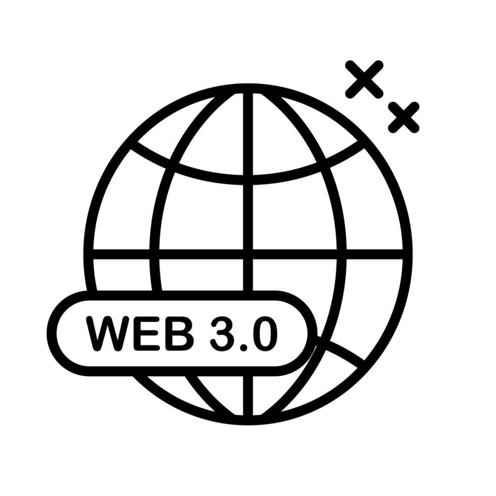 icono de tecnología avanzada de Internet web 3.0. adecuado para aplicaciones o páginas web. vector