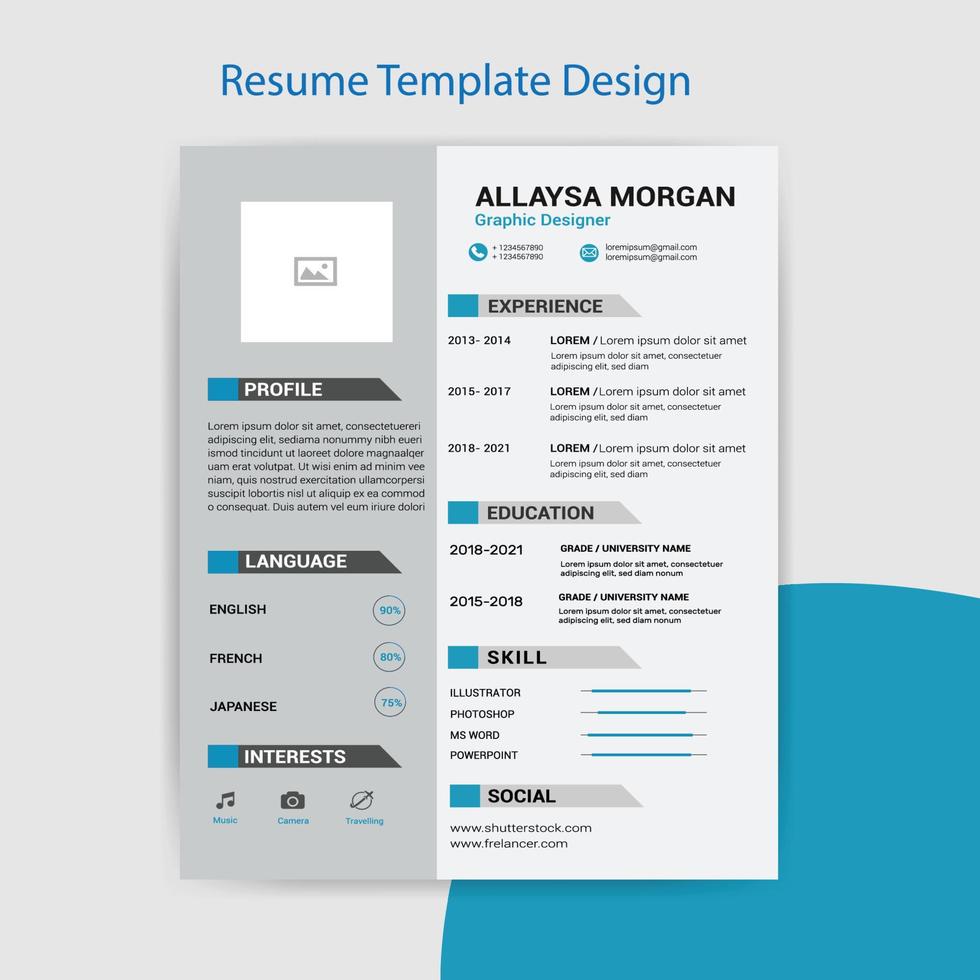 Resume and cover letter template vector