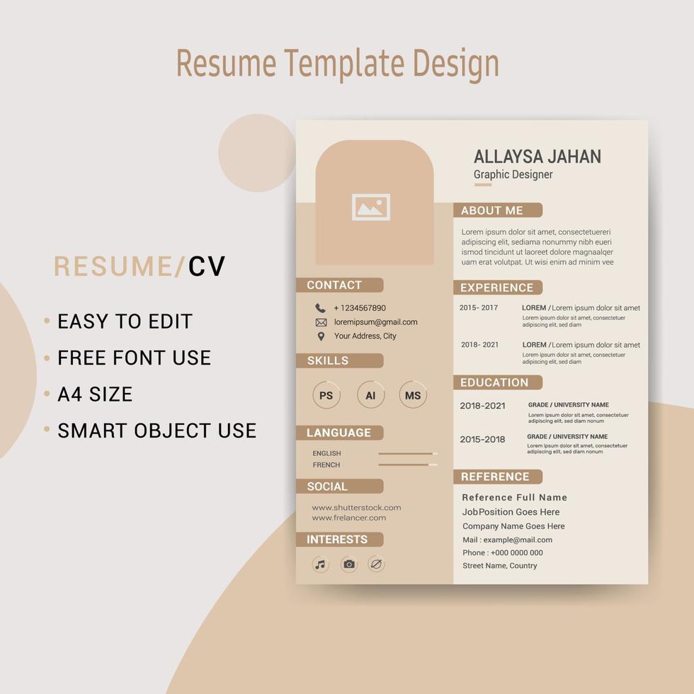 Resume Template Design vector