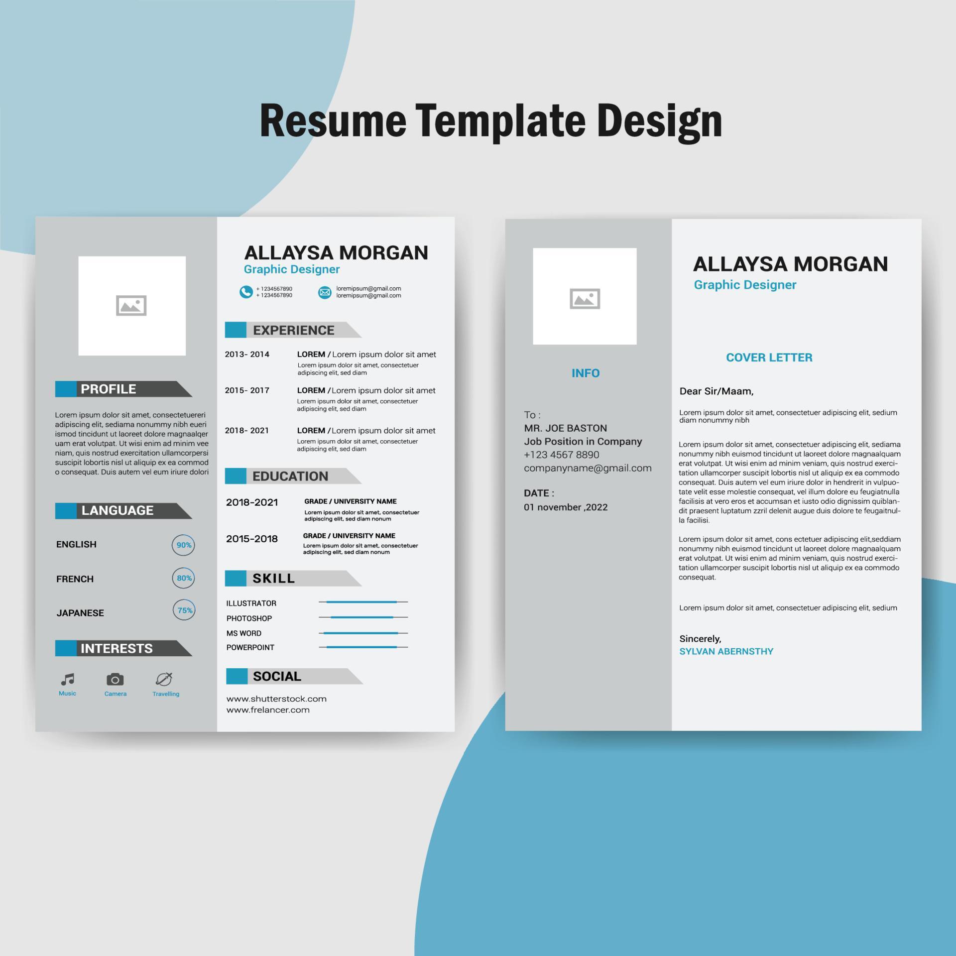 Resume and cover letter template - Resume And Cover Letter Template Vector 