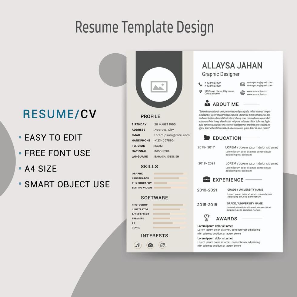 resume template design vector