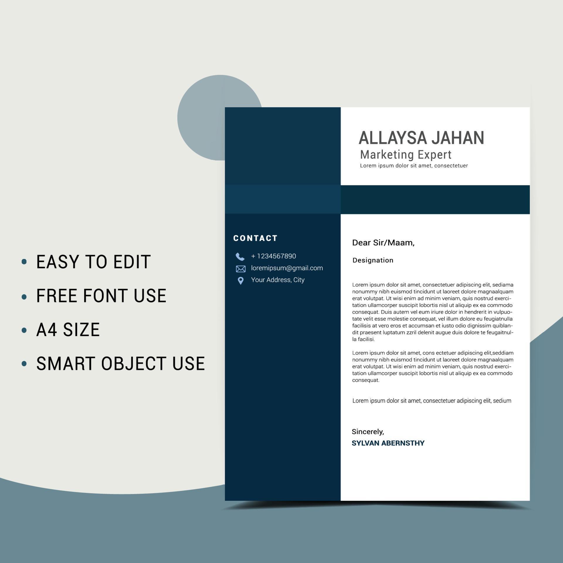 Cover letter format design template 13782886 Vector Art at Vecteezy