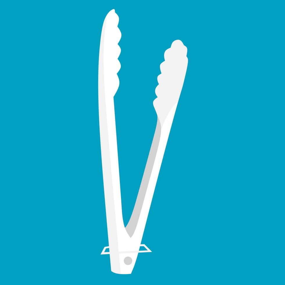 ilustración vectorial de pinzas fritas sobre un fondo azul. ideal para logotipos de utensilios de cocina, utensilios de cocina, utensilios de comida aceitosa. vector