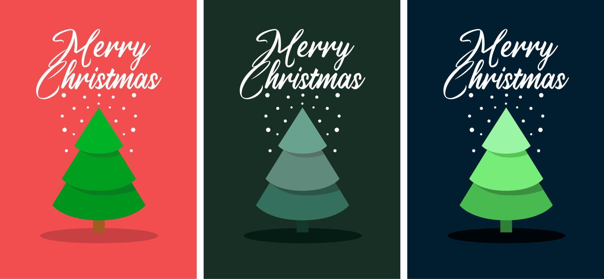 feliz navidad tarjetas de felicitación árbol de navidad. vector