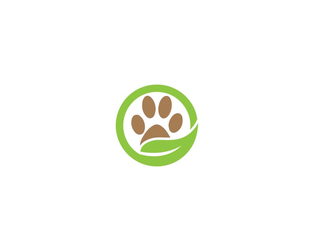 Creative Circle Paw Logo Design Pet And Eco Combination Symbol Vector. vector