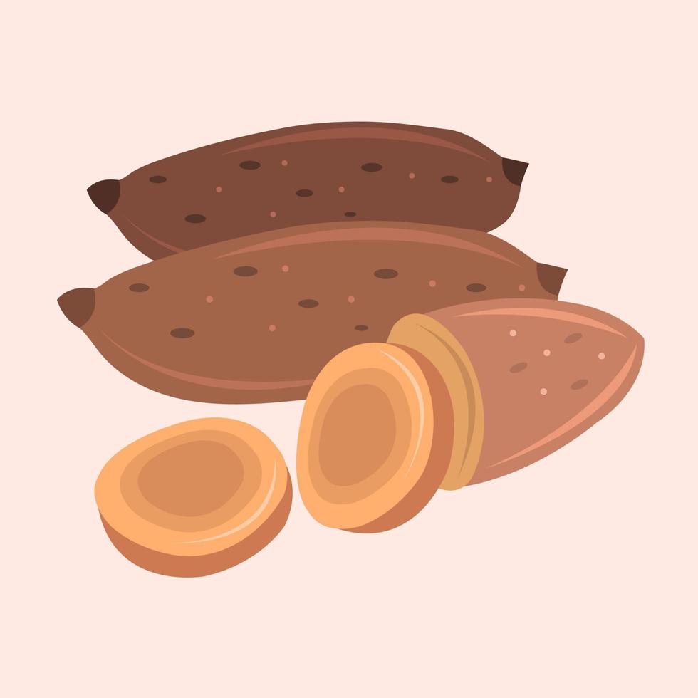 Ilustración de vector de batata asada para diseño gráfico y elemento decorativo