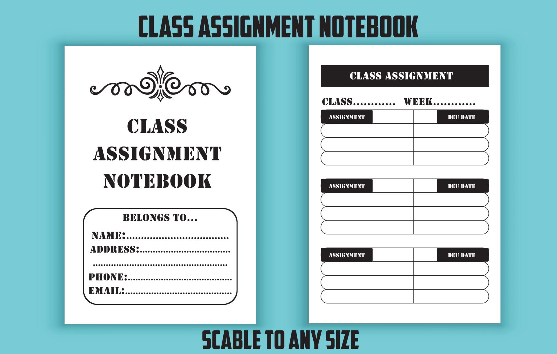 assignment notebook pages