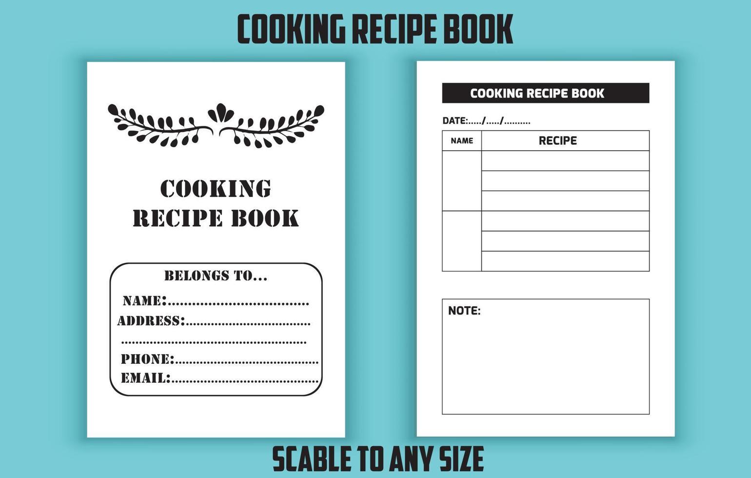 plantilla editable de libro de recetas de cocina vector