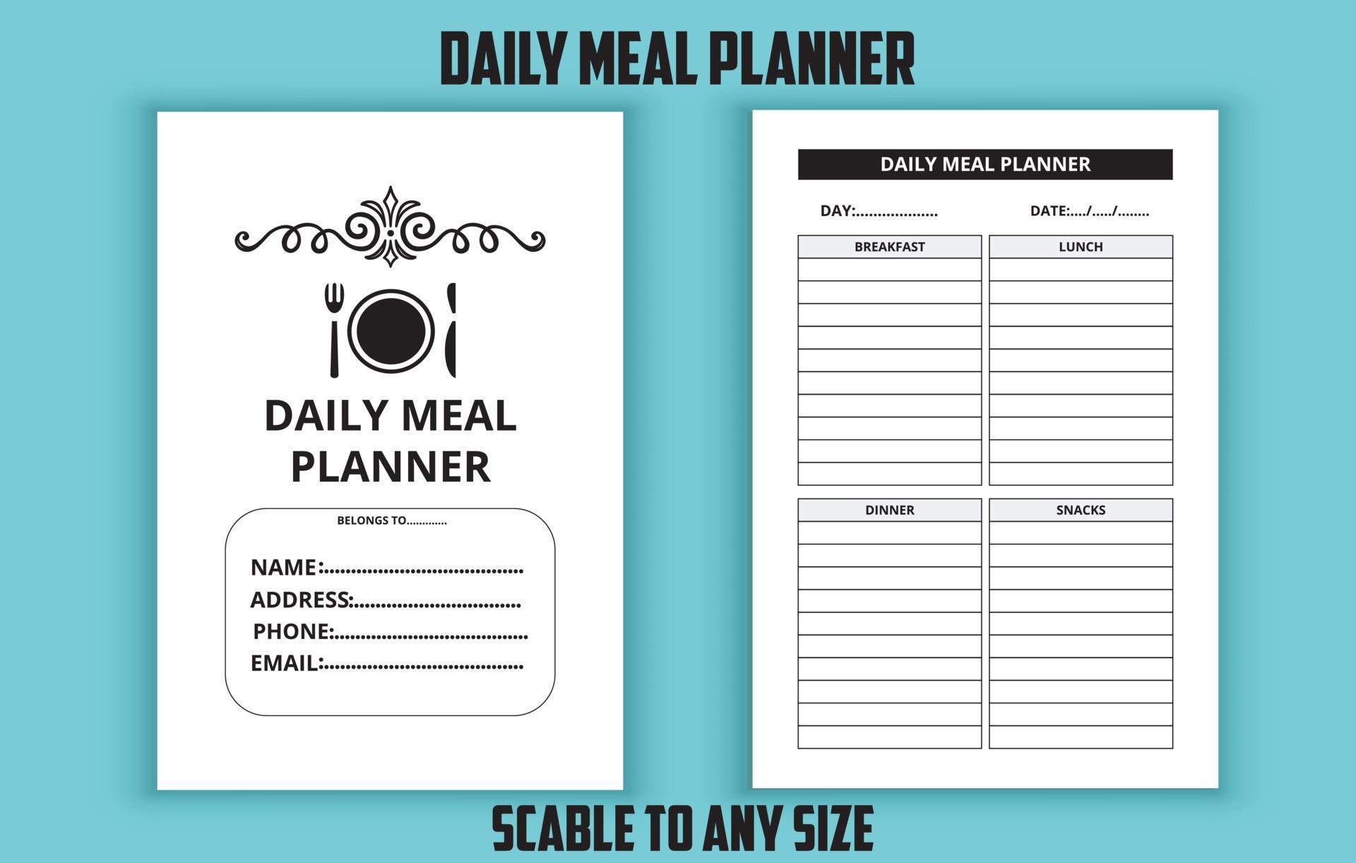 Daily meal planner editable template 13782993 Vector Art at Vecteezy