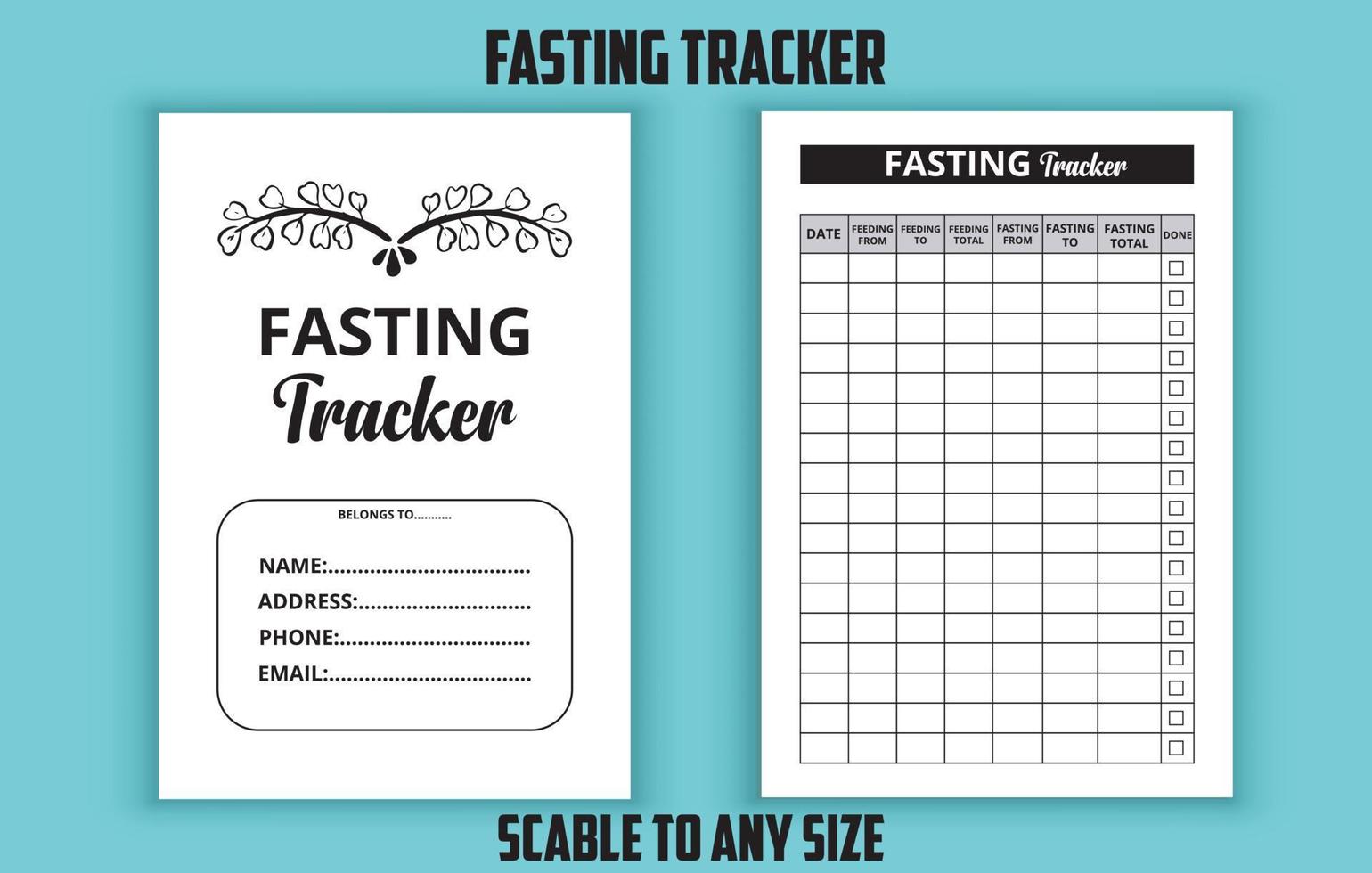 Fasting tracker editable template vector