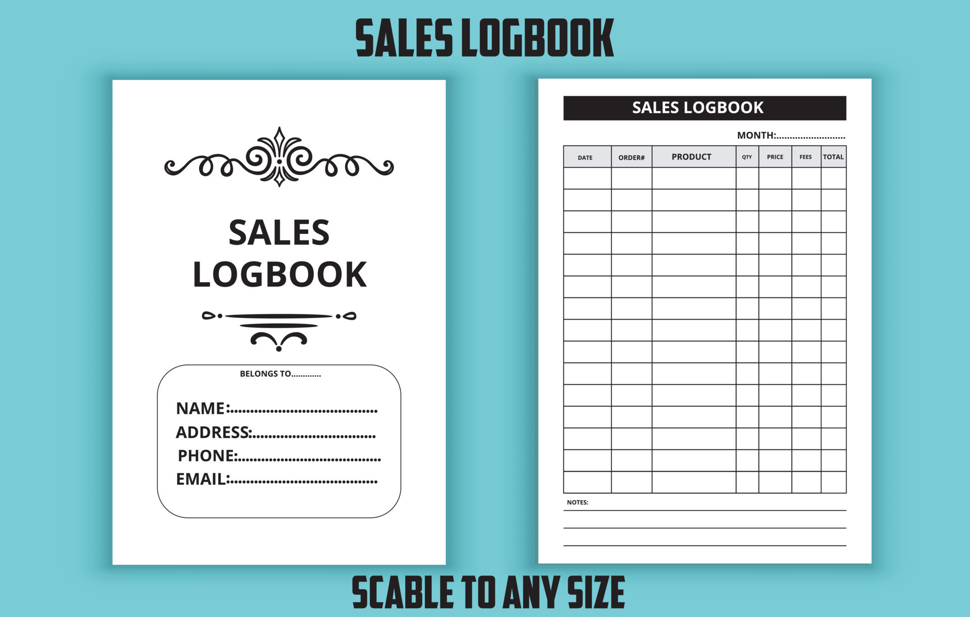 Sales logbook editable template 13783008 Vector Art at Vecteezy