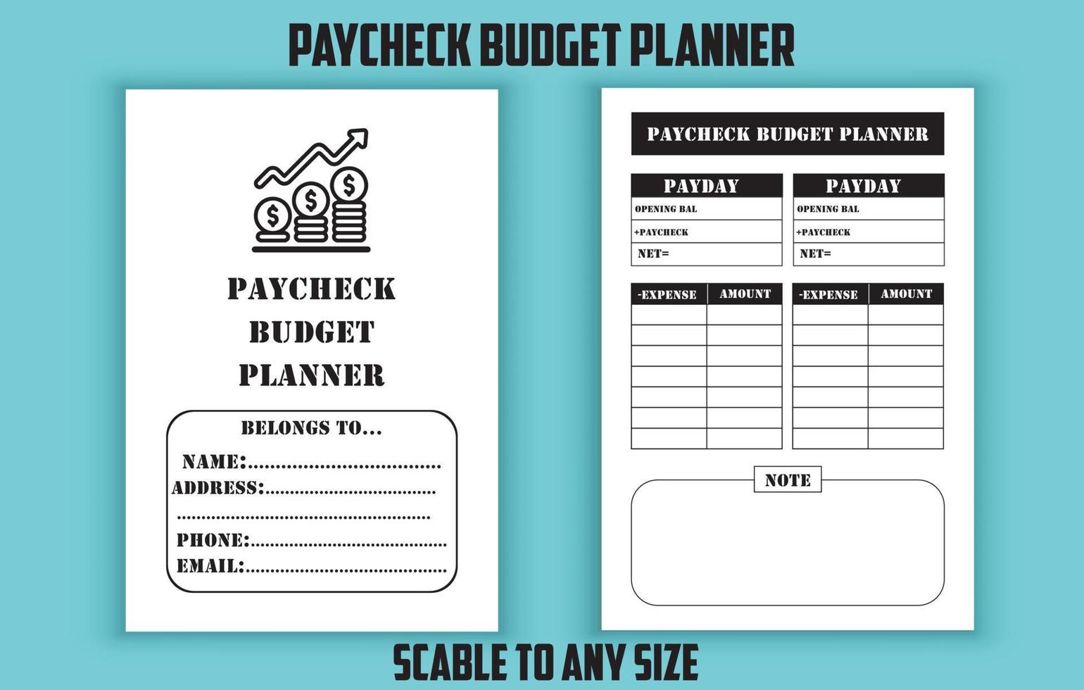 Paycheck budget planner editable template vector