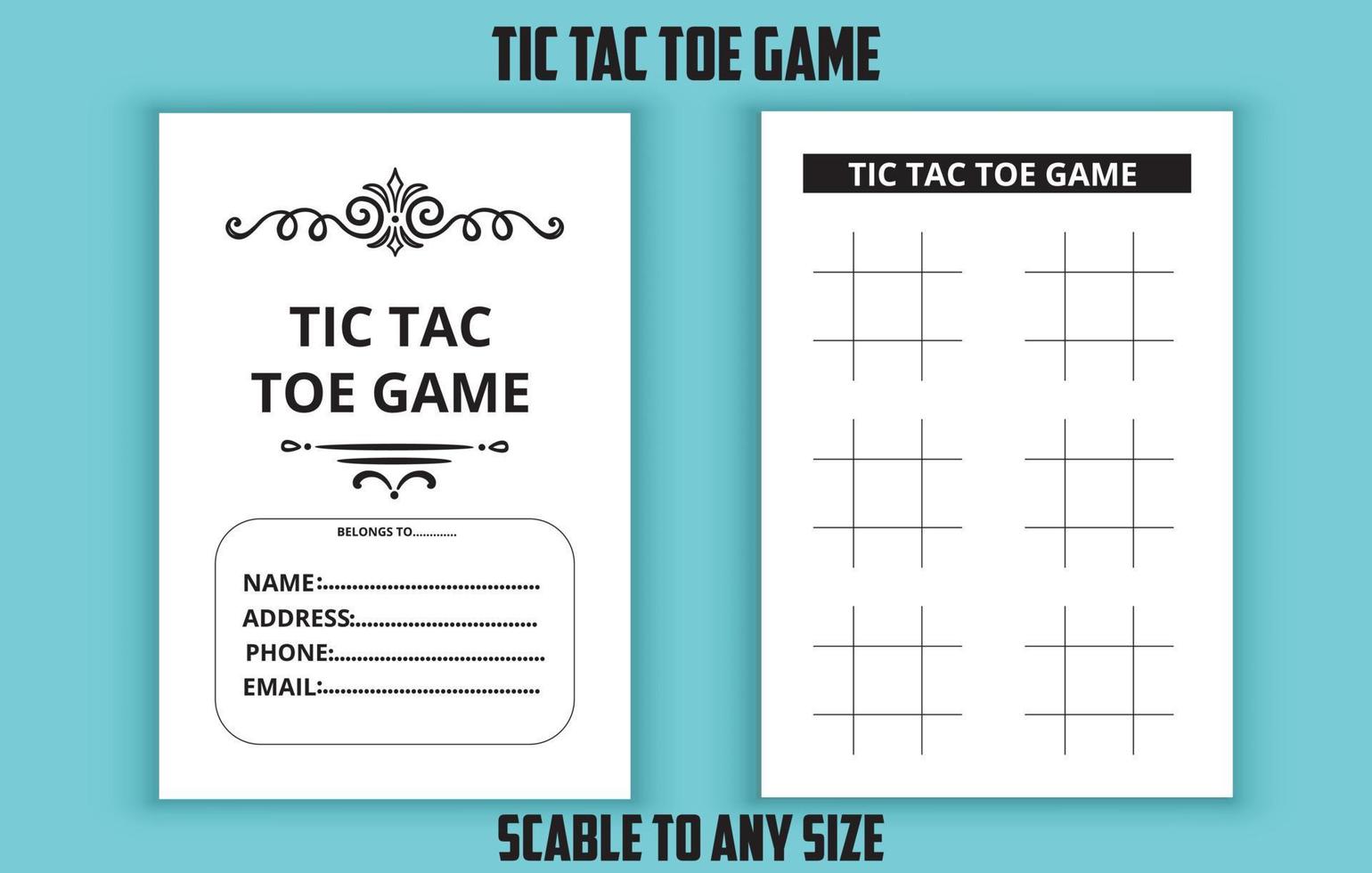 Tic tac toe game editable template vector