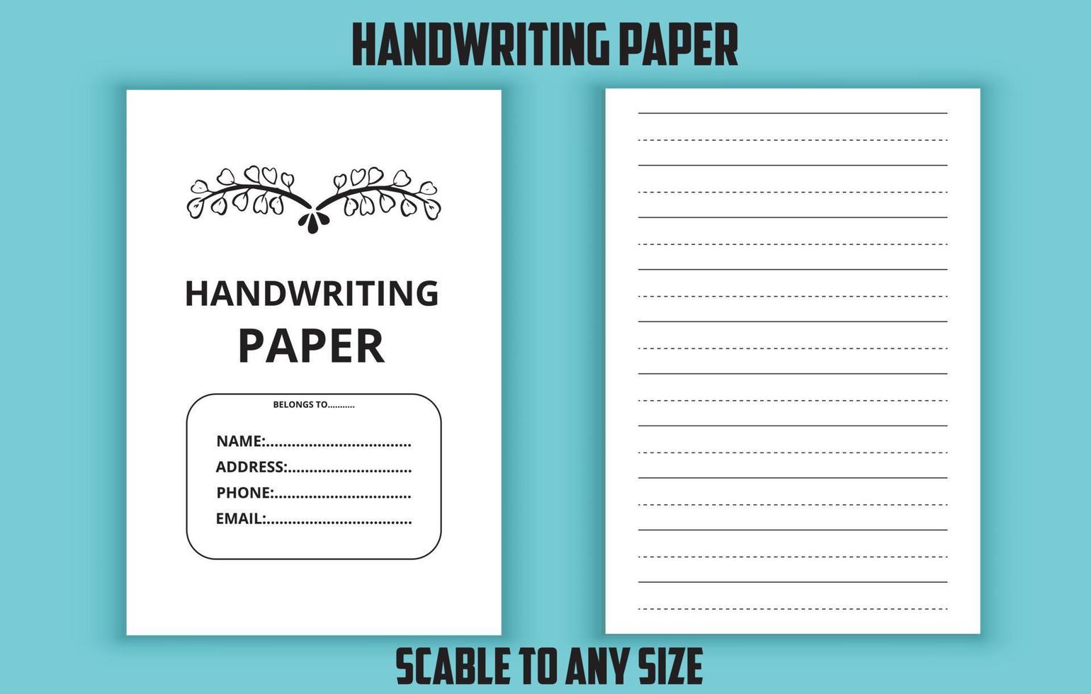 Handwriting paper editable template vector