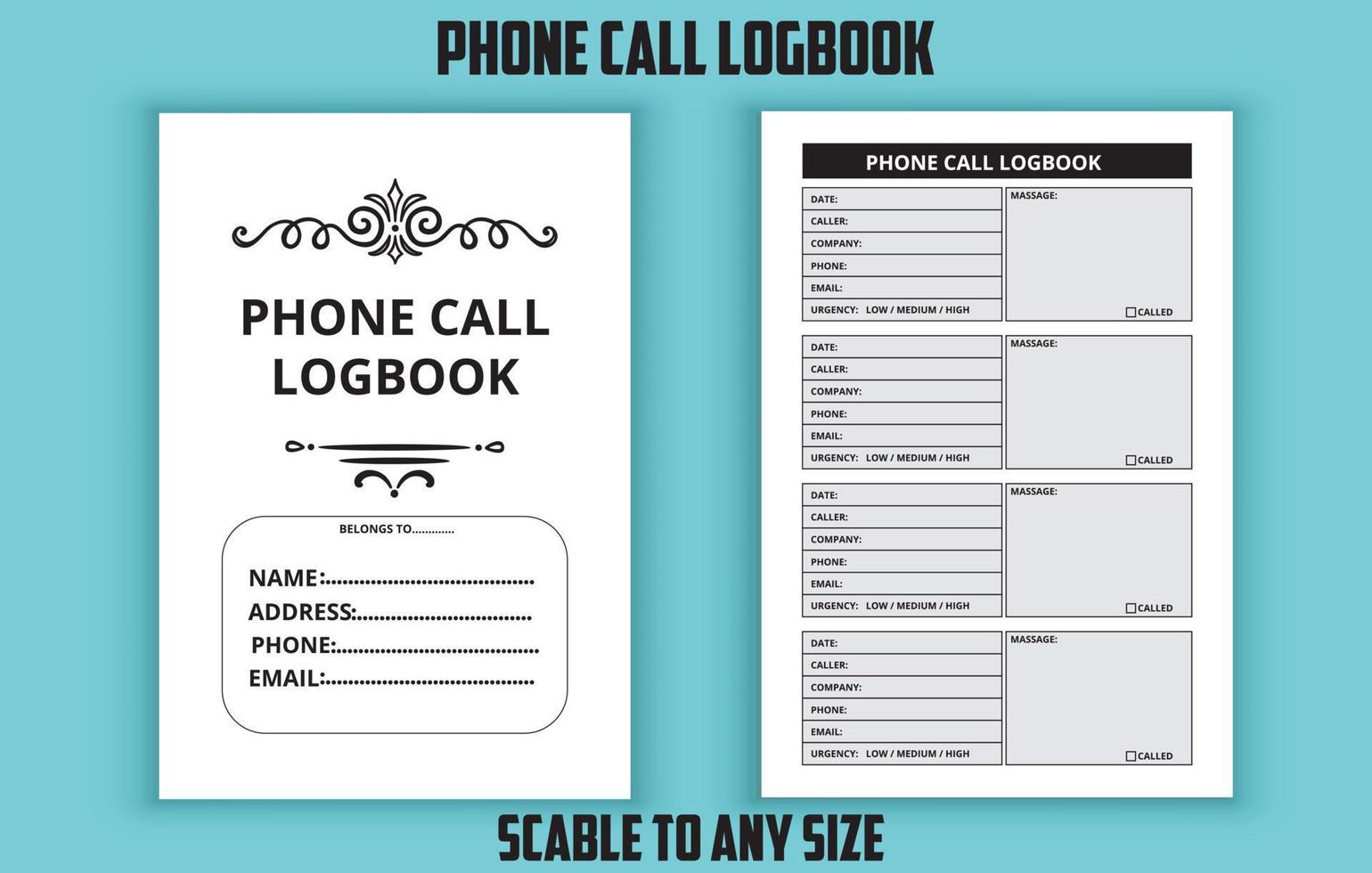 plantilla editable del libro de registro de llamadas telefónicas