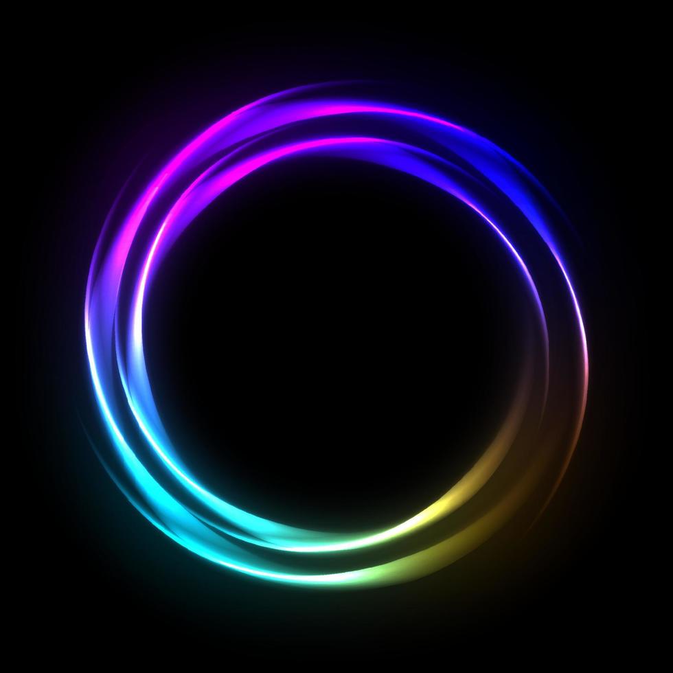 marco de neón colorido sobre un fondo oscuro, ilustración abstracta vectorial. vector