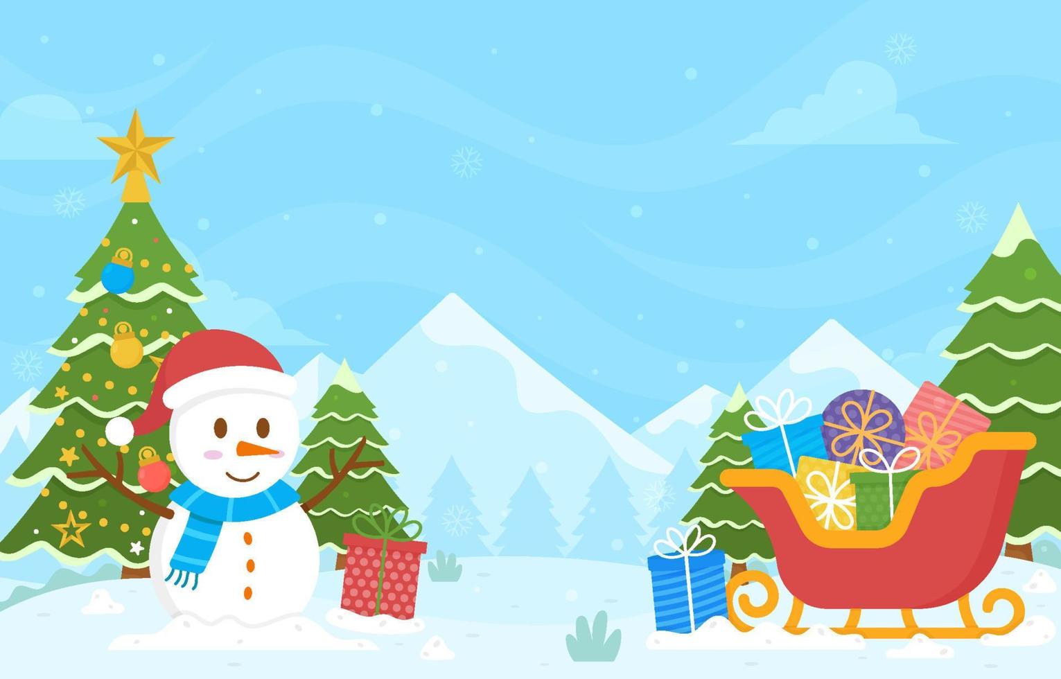 Christmas in Winter Scenery Background vector