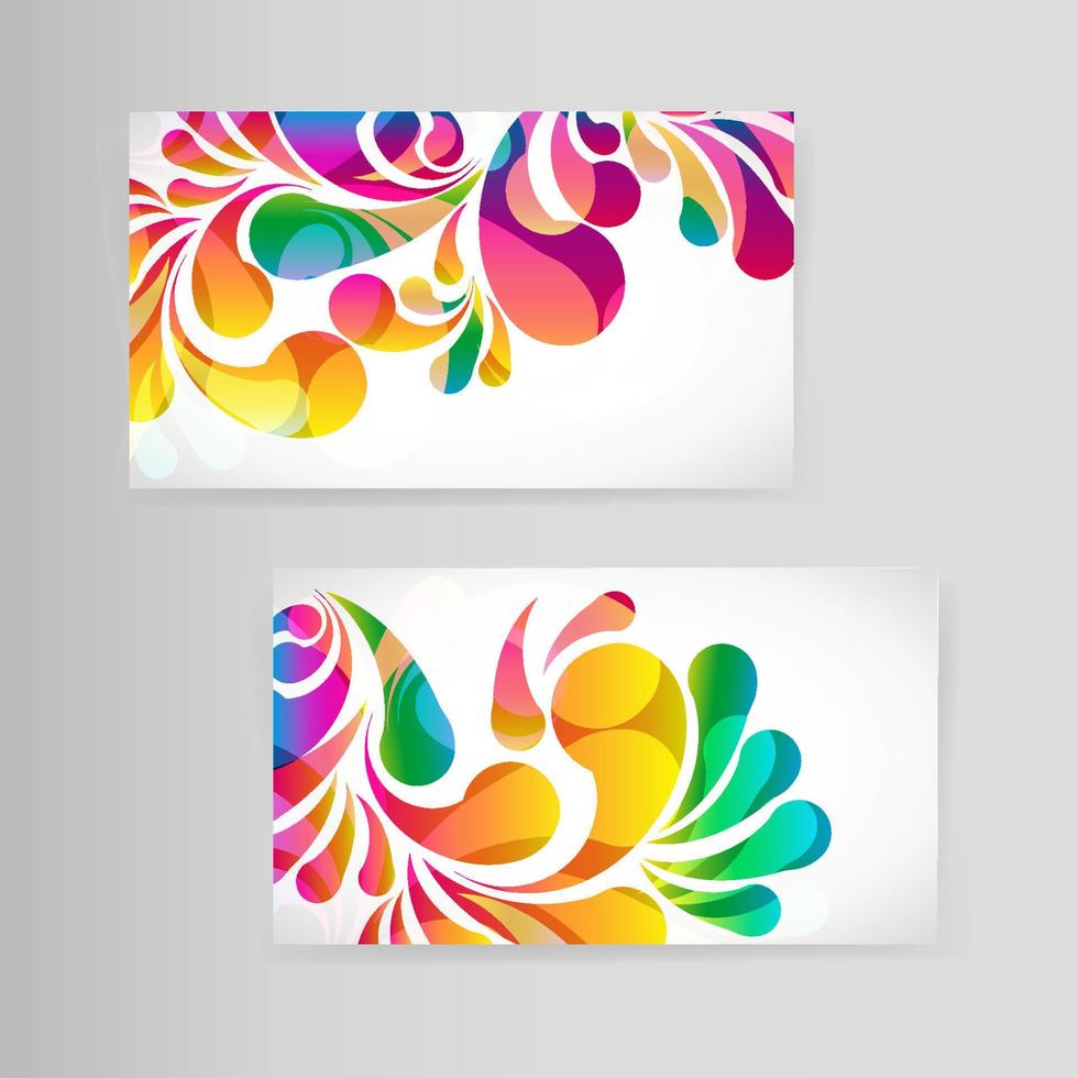 Sample business card with bright teardrop-shaped arches. vector