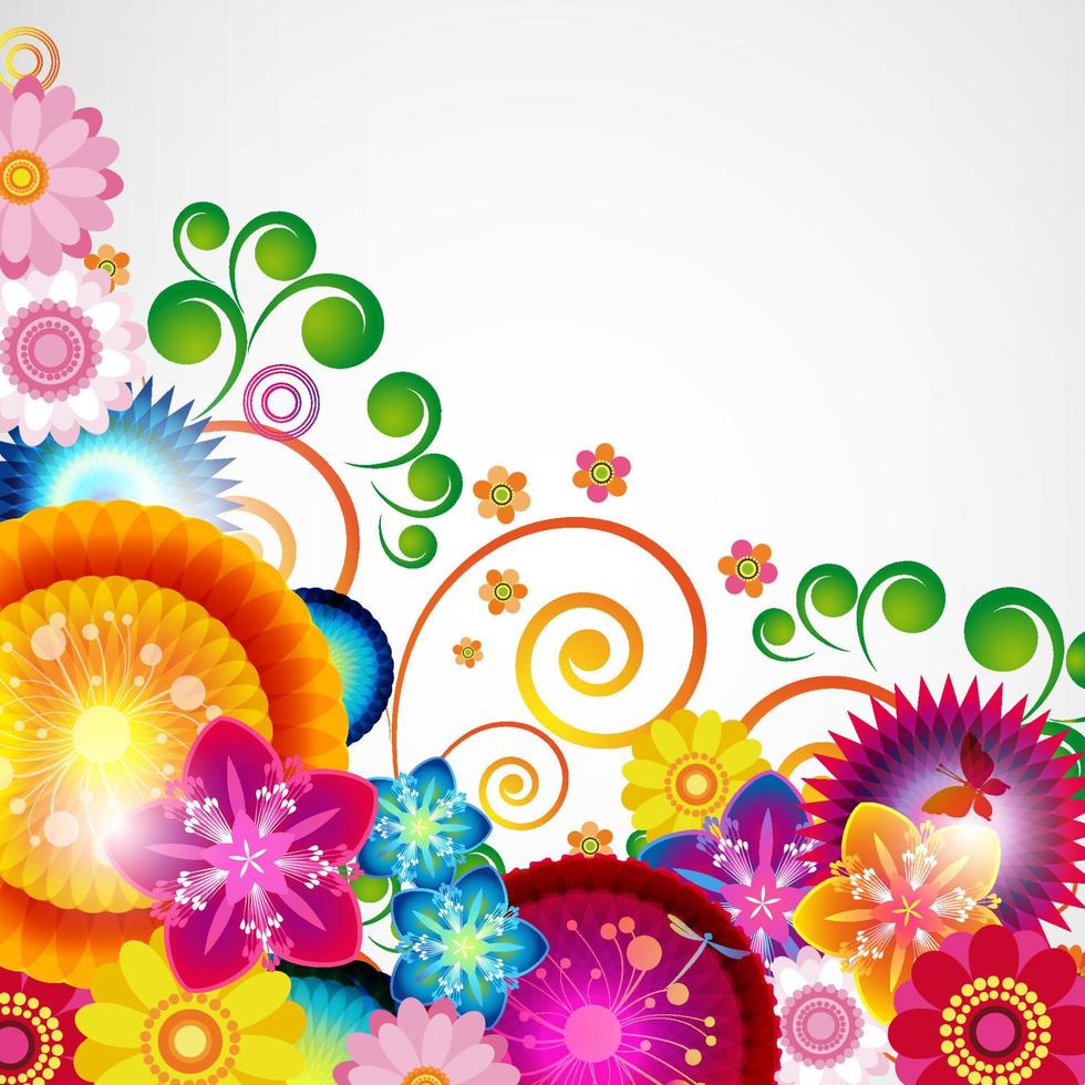 Gift card. Floral design background. vector