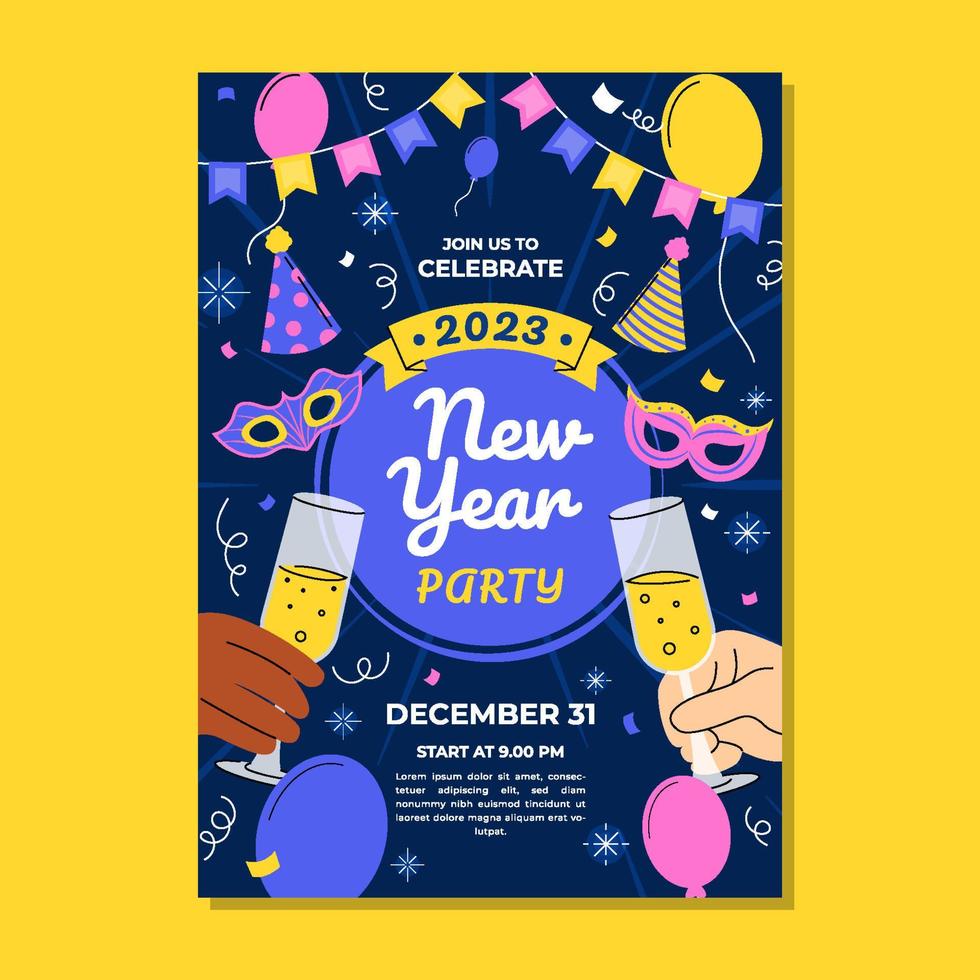 New Year Party Poster vector
