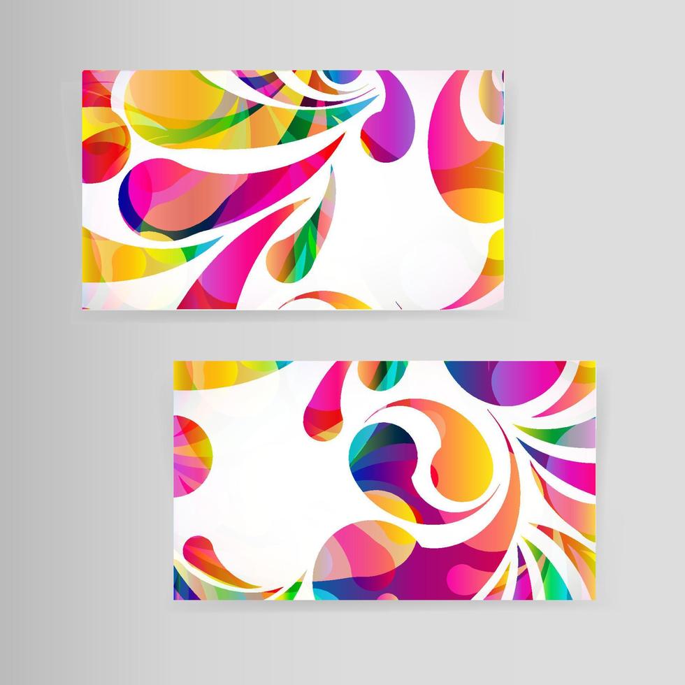 Sample business card with bright teardrop-shaped arches. vector