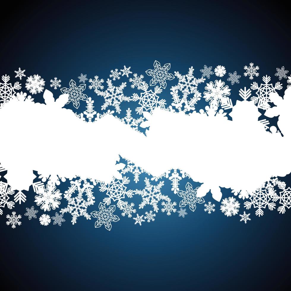 Christmas border, snowflake design background. vector