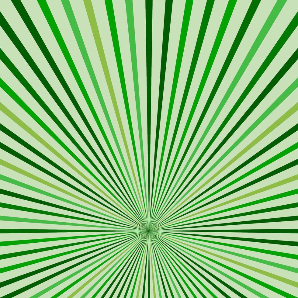 Abstract retro rays green background. vector