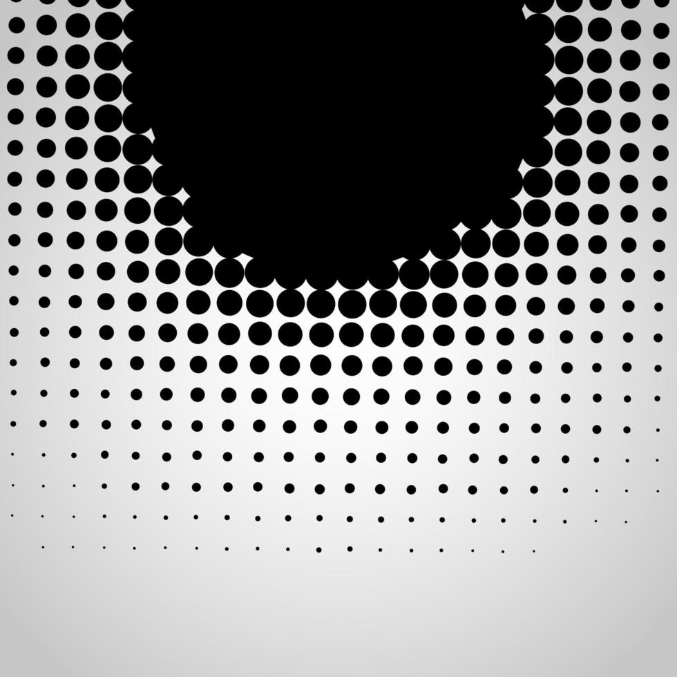 Halftone abstract vector black dots design element isolated on a white background.