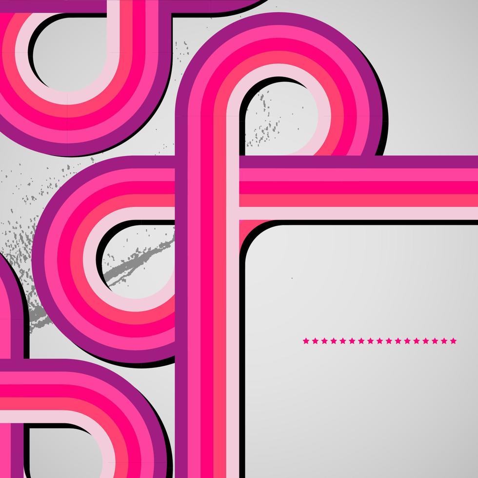 Abstract design70s lines and retro grunge background, vector. vector