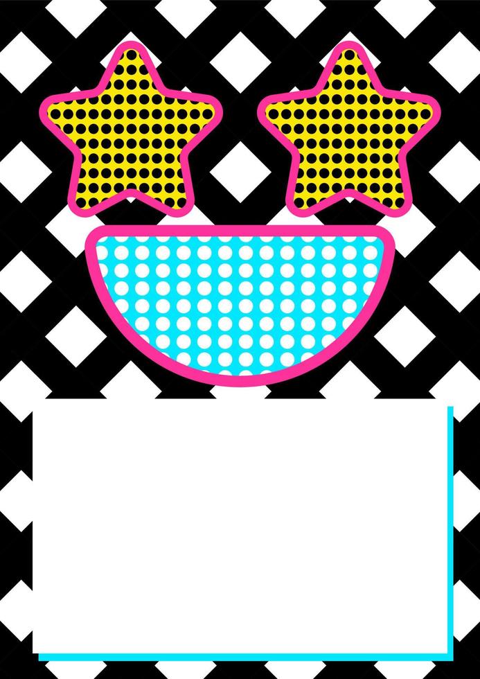 Memphis poster, background with simple geometric elements, patterns fashion trend 80-90s. Vector. vector