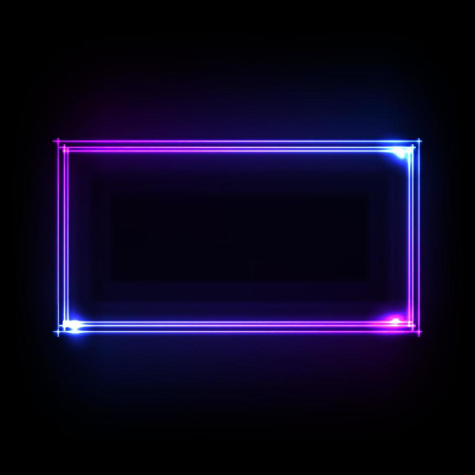 Colorful neon frame on a dark background, vector abstract illustration.