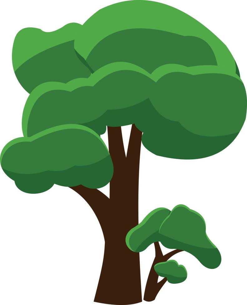 un árbol verde crece en verano. vector