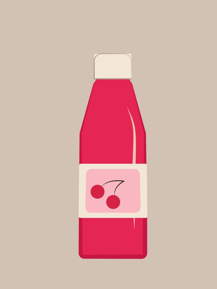 Cherry juice, illustration, vector on white background.