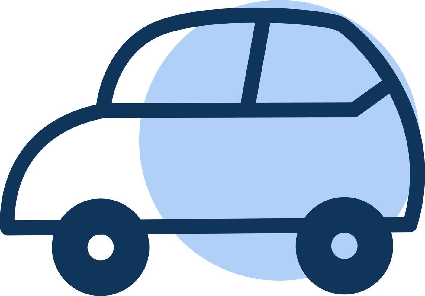 Modern blue car, icon illustration, vector on white background