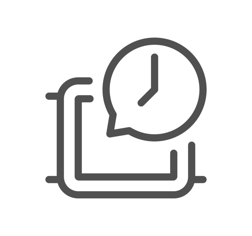 Timer and clock icon outline and linear vector. vector