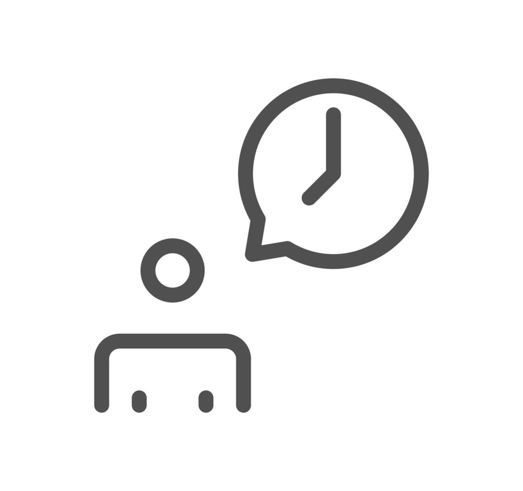 Timer and clock icon outline and linear vector. vector