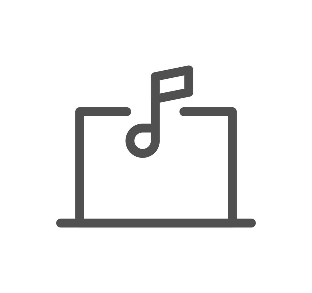 Sheet music and sound icon outline and linear vector. vector