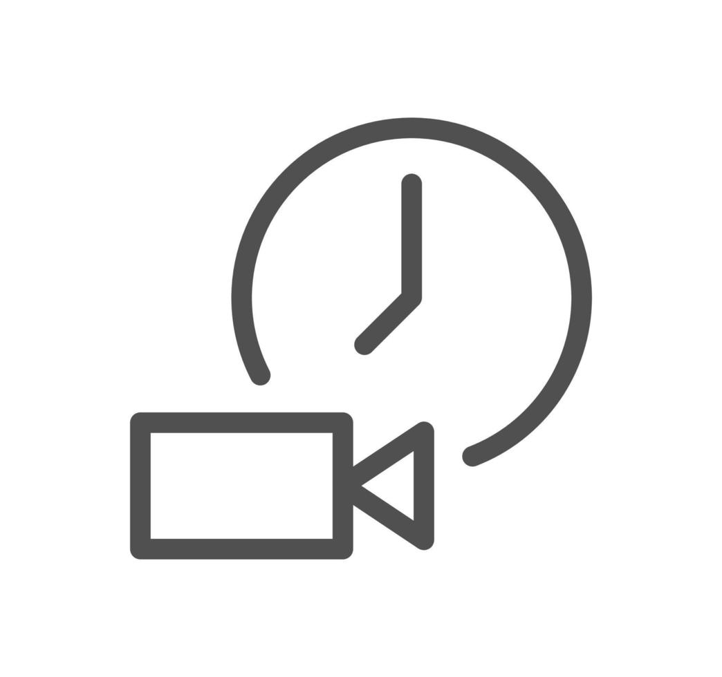 Timer and clock icon outline and linear vector. vector