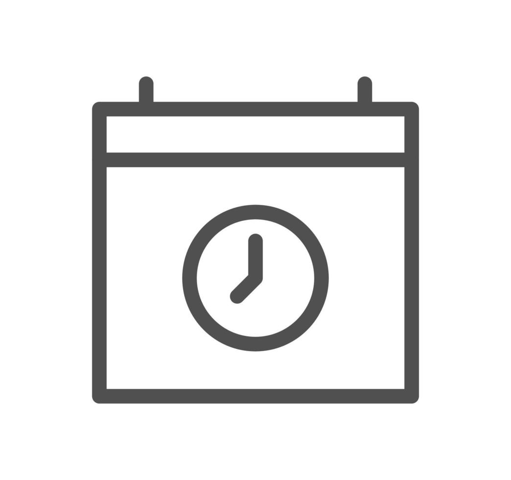 Timer and clock icon outline and linear vector. vector