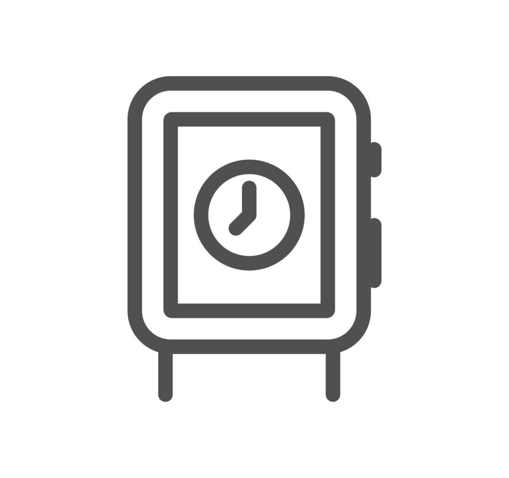 Timer and clock icon outline and linear vector. vector