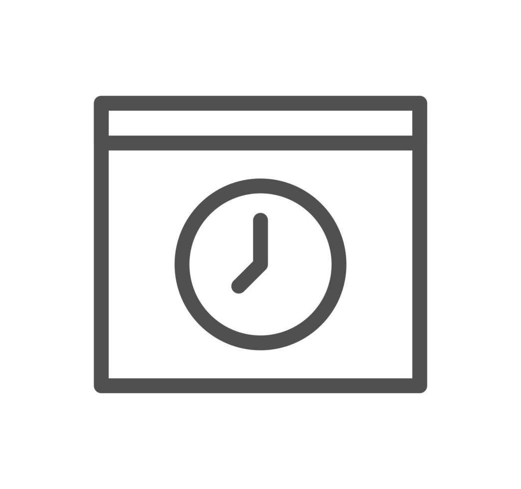 Timer and clock icon outline and linear vector. vector