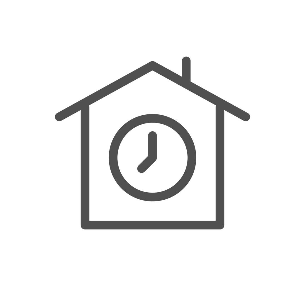 Timer and clock icon outline and linear vector. vector